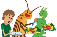 Image from Web site DNA Today of bugs eating at a buffet